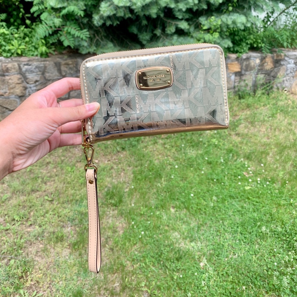 Gold Michael Kors Wristlet